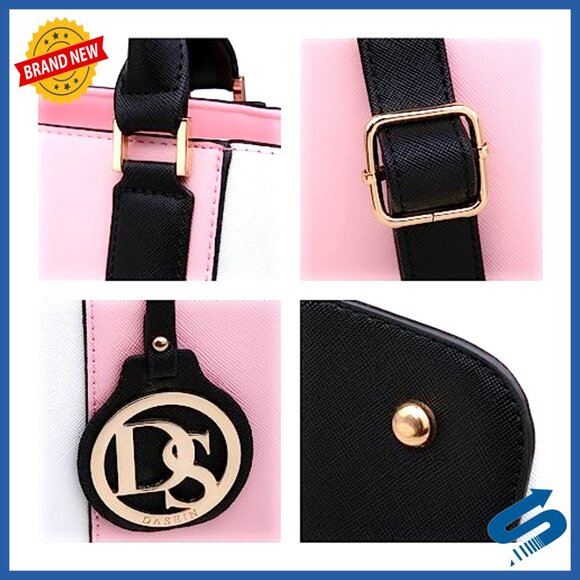 Large Vegan Leather Tote Bag with Matching Wallet, Work Shoulder Satchel - Picture 3 of 7